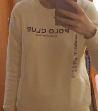 Sudadera Polo Club Mujer Talla M Beige