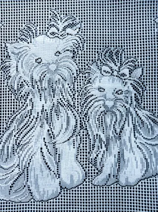 Cortinas vintage encaje perritos