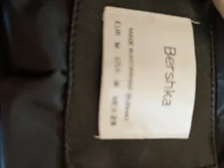 Cazadora Biker Polipiel Negra Cremalleras Talla M