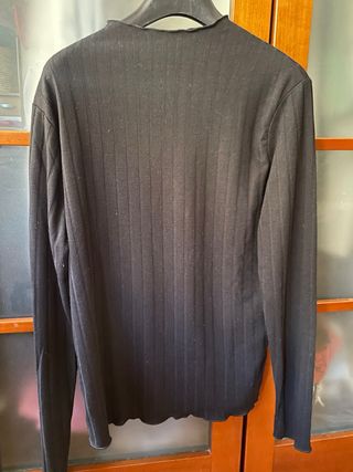 Maglia Stradivarius costine nera L