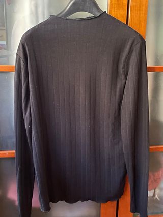 Maglia Stradivarius costine nera L