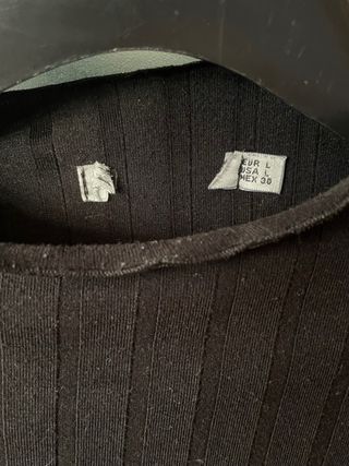 Maglia Stradivarius costine nera L