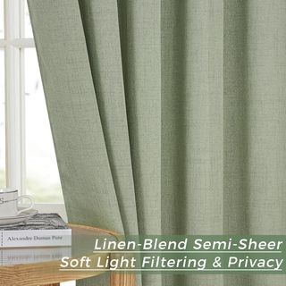 Cortinas verdes de tela