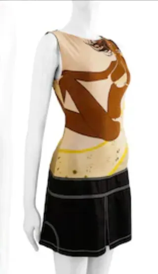 Vestido Custo Barcelona Mini Beige/Negro