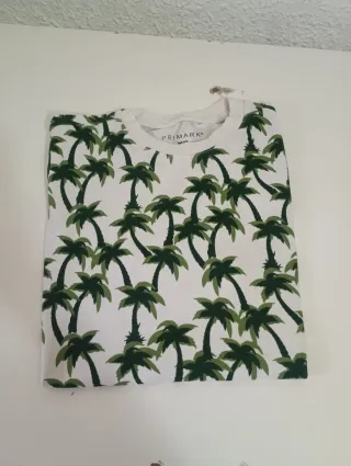 Camiseta Primark Talla S Palmeras