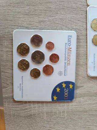 Lotto di 5 Cartelle Monete Euro Germania 2003