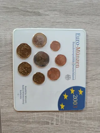 Lotto di 5 Cartelle Monete Euro Germania 2003