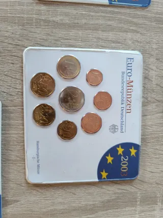 Lotto di 5 Cartelle Monete Euro Germania 2003