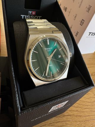 Tissot PRX Reloj Verde y Plateado