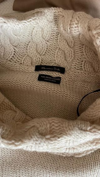 Poncho Angora y Cashmere Beige Talla Única