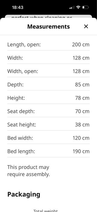 Sofá Cama Ikea Hammarn Negro/Gris