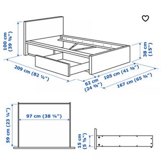 Cama individual blanca 90cmx200cm