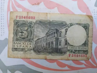 Billetes 1, 5 y 10 Pesetas Banco de España