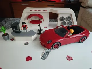 Porsche Playmobil Taller y Coche Rojo