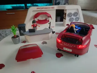 Porsche Playmobil Taller y Coche Rojo