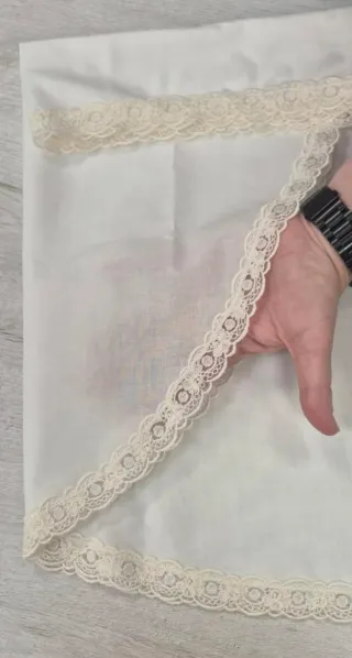 Mantilla Media Luna Hoguera Beige/Blanco