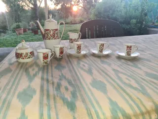 Conjunto Vintage Café 10 Tazas Porcelana