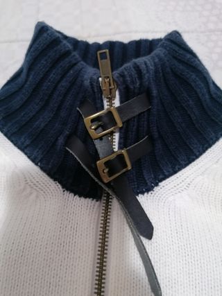 Maglia cotone uomo zip collo alto