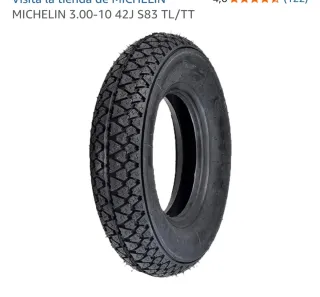 2 Neumático MICHELIN 3.00-10 42J S83 TL/TT