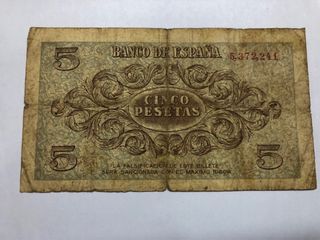 Billete 5 Pesetas Banco de España 1936
