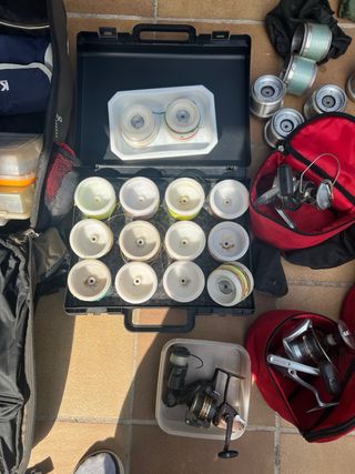 3 cañas surf casting Shimano y 3 carretes