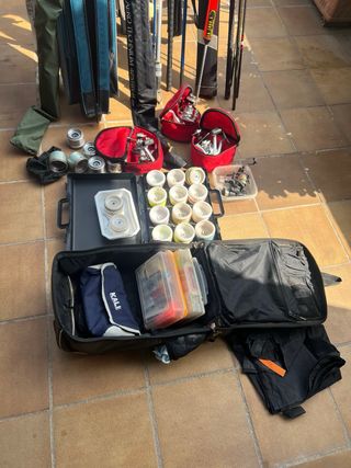 3 cañas surf casting Shimano y 3 carretes