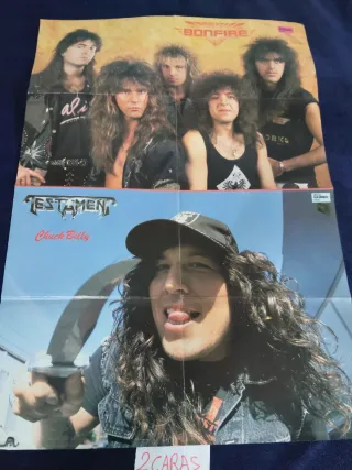 Lote 4 Pósters doble cara Metal Clásico Vintage