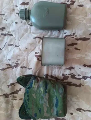 Cantimplora Militar Camuflaje Con Funda