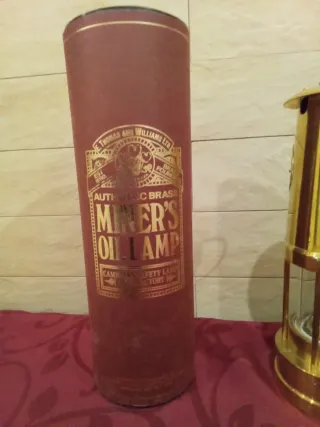 Lámpara Minero Latón y Jarra Cerámica