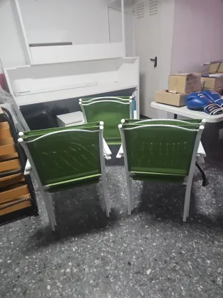 Juego de 6 Sillas de Jardín Verdes