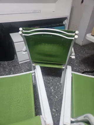 Juego de 6 Sillas de Jardín Verdes