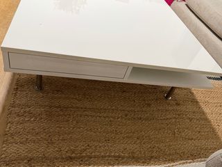 Mesa centro blanca patas aluminio