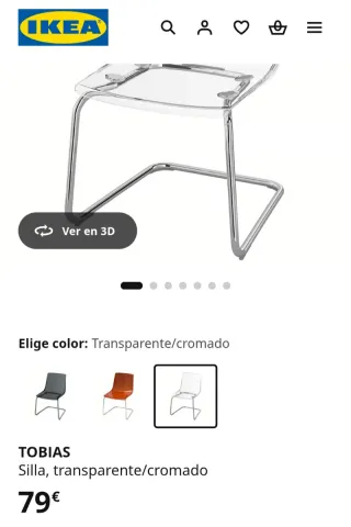 Juego de 2 sillas transparentes