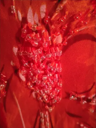 Vestido de Fiesta largo, de Seda y Pedrería