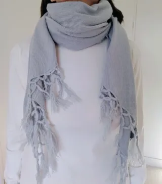 BUFANDA CHAL FULAR DE MUJER COLOR GRIS