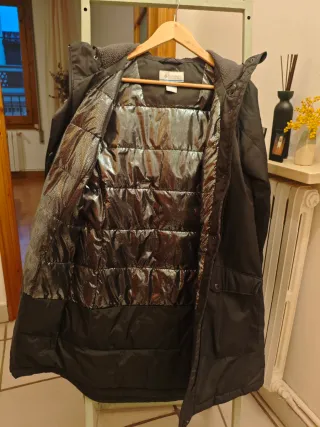 Parka larga Columbia mujer negra