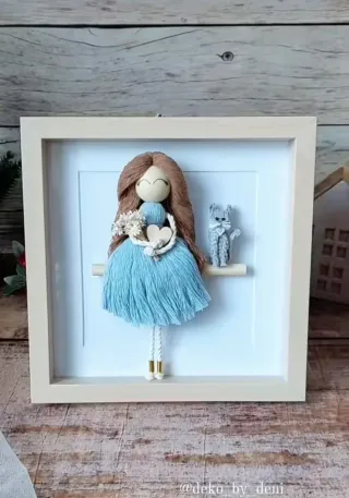 Muñeca de Macramé, ideal comuniones bodas bautizos