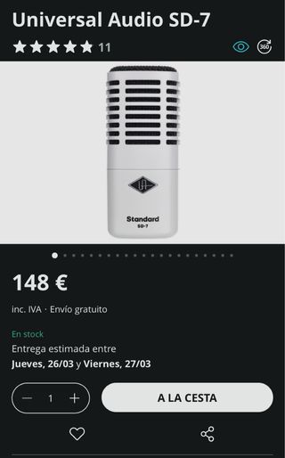 Micrófono Universal Audio SD-7 NUEVO!