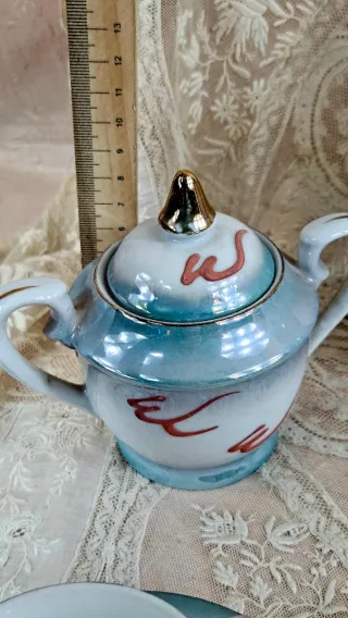 Juego café porcelana vintage dragones Moriage