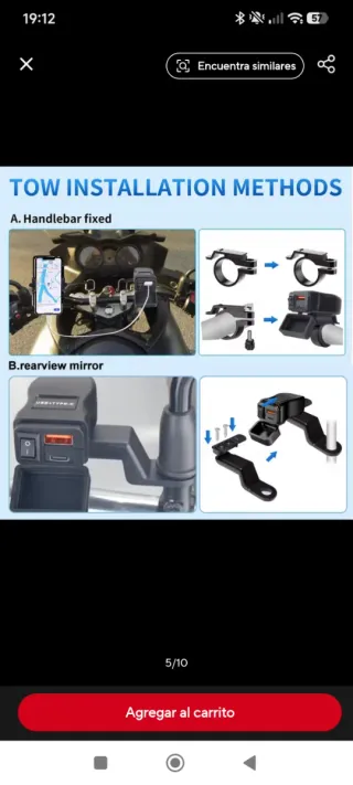 Cargador USB Moto Doble Toma Indicador Voltaje