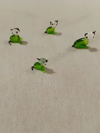 Set 4 gatti Murano vetro verde