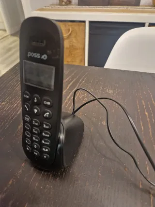 Teléfono fijo inalámbrico Poss negro