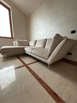 Divano angolare 3 posti panna