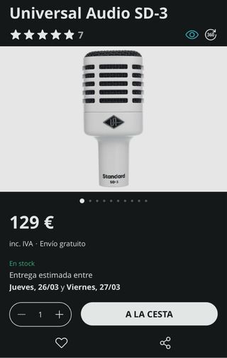 Micrófono Universal Audio SD-3 a estrenar!