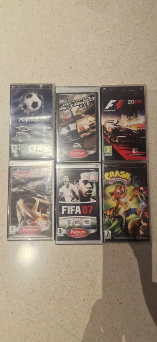 Lote 6 Juegos PSP: F1, FIFA, Crash, NFS...