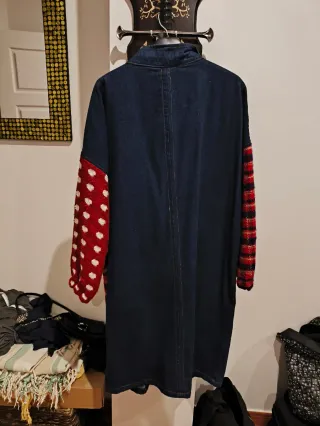 Abrigo vaquero patchwork floral