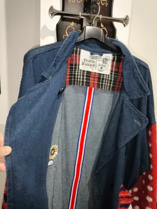 Abrigo vaquero patchwork floral