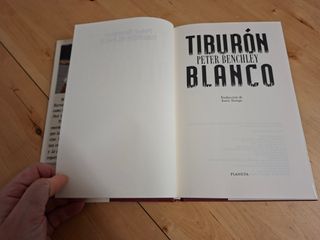 Libro. Tiburón blanco. P. Benchley (Planeta, 1995)