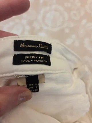 Pantalones Massimo Dutti Mujer Blancos