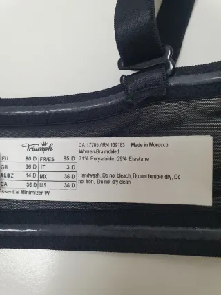 Sujetador Triumph balconet 95D Negro con etiquetas